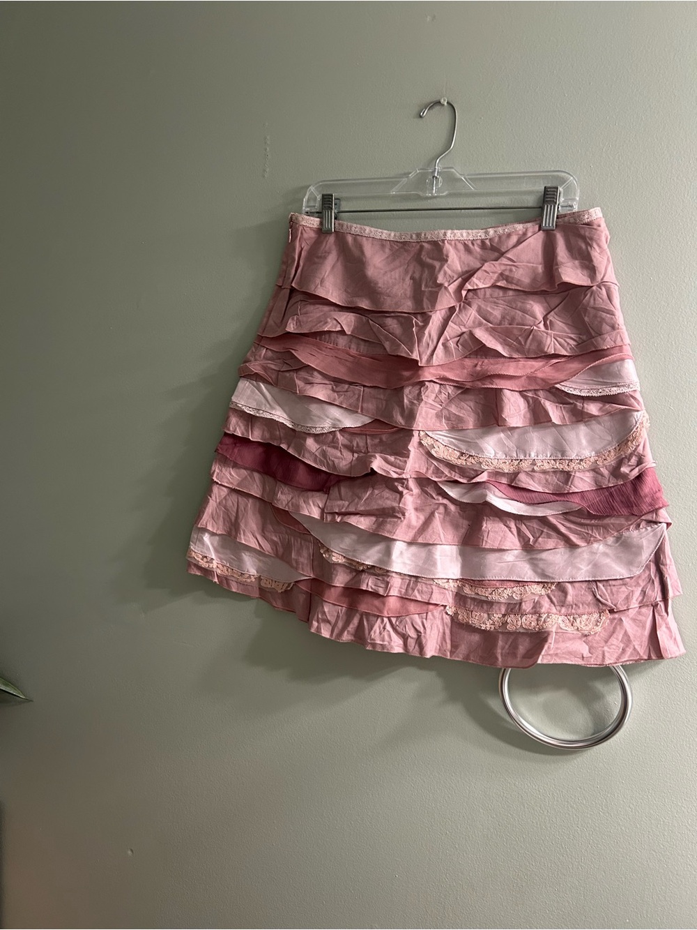 Anthropologie odille mixed media skirt Y2K silk cotton - Picture 3 of 6